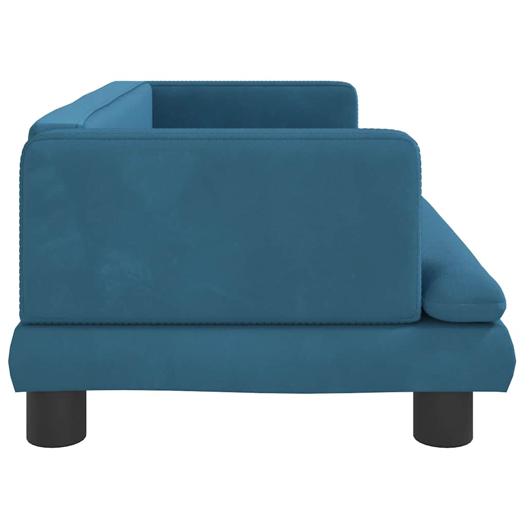 Cama para cães 60x40x30 cm veludo azul