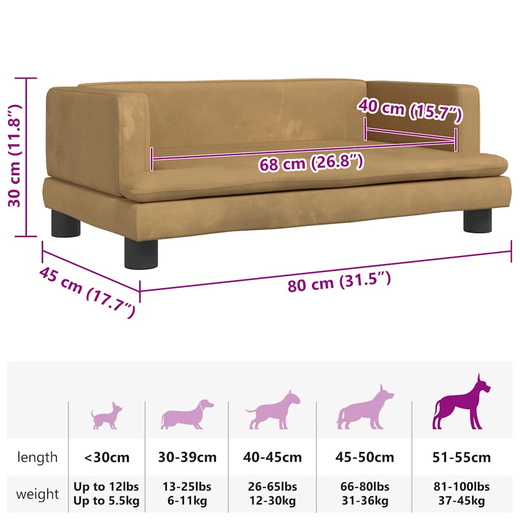 Cama para cães 60x40x30 cm veludo azul