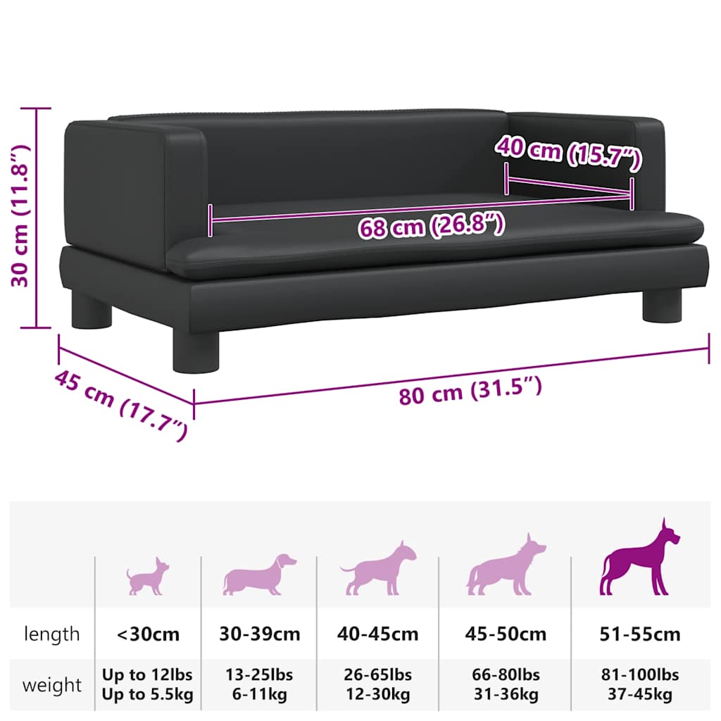 Cama para cães 70x45x28 cm couro artificial cinzento