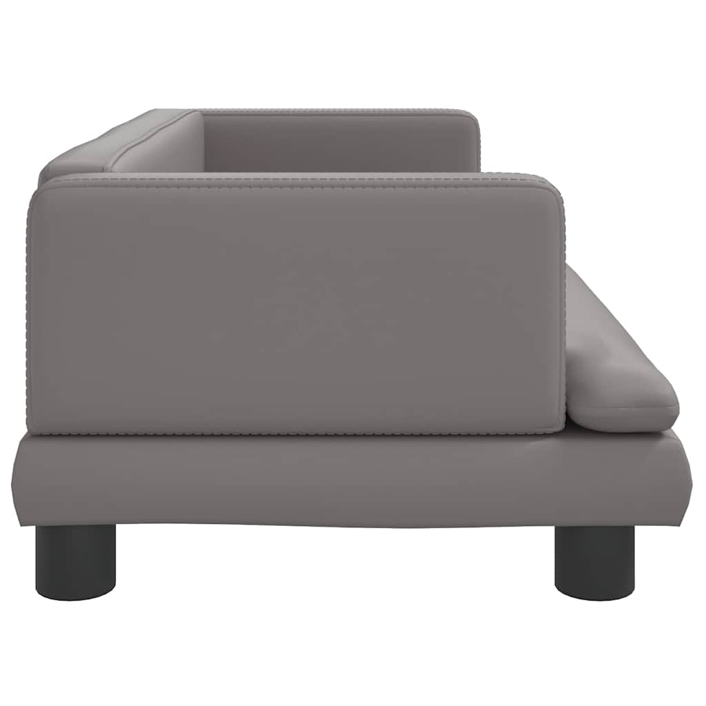 Cama para cães 70x45x28 cm couro artificial cinzento
