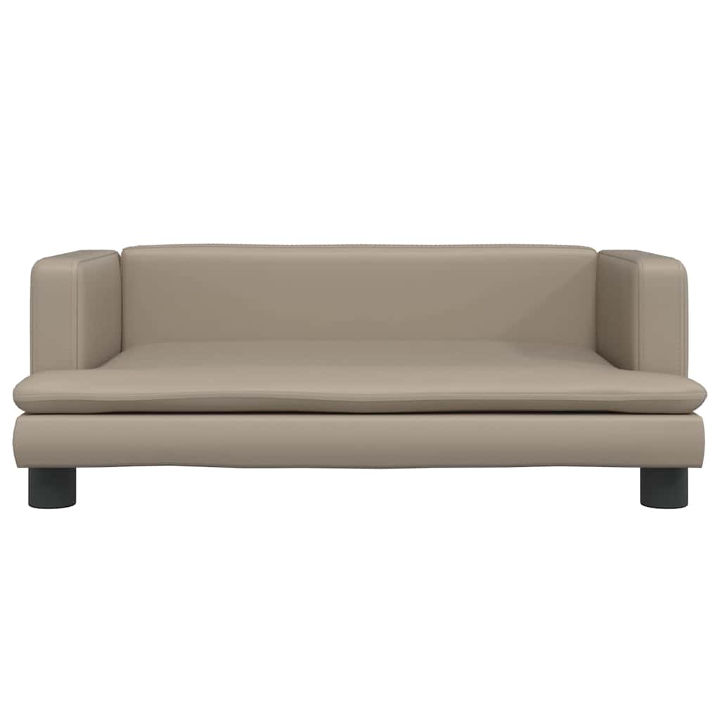 Cama para cães 70x45x28 cm couro artificial cinzento