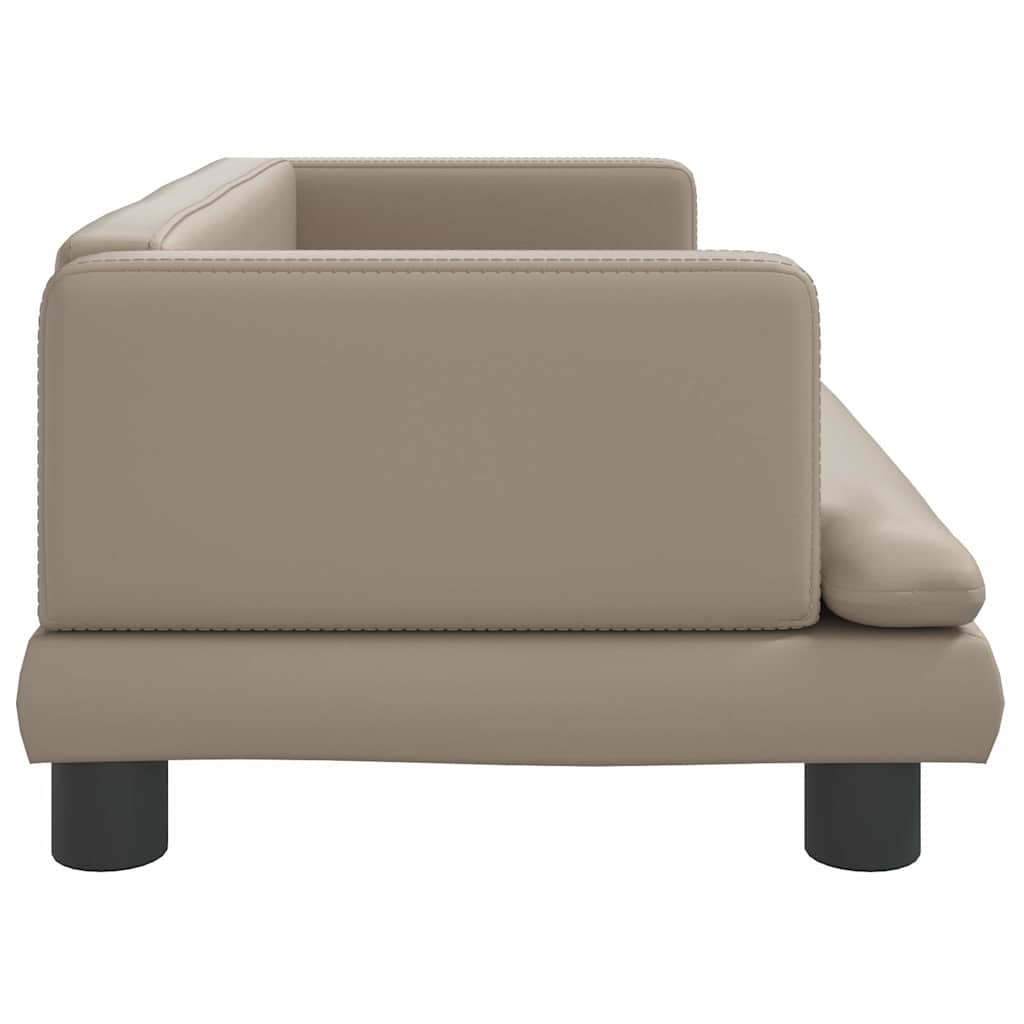 Cama para cães 70x45x28 cm couro artificial cinzento
