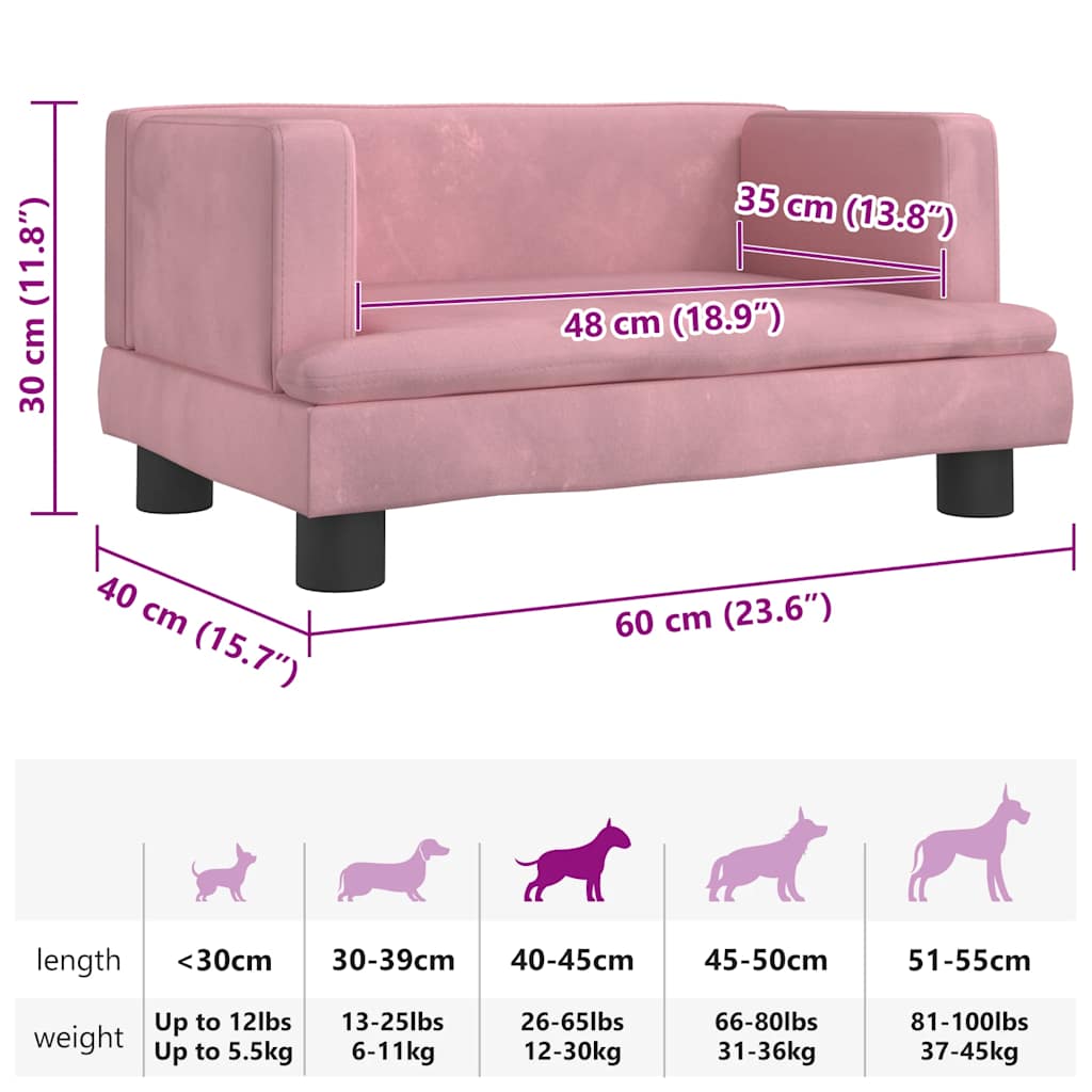 Cama para cães 60x40x30 cm veludo azul