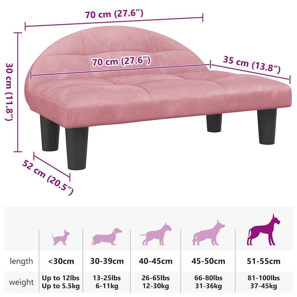 Cama para cães 70x52x30 cm veludo azul