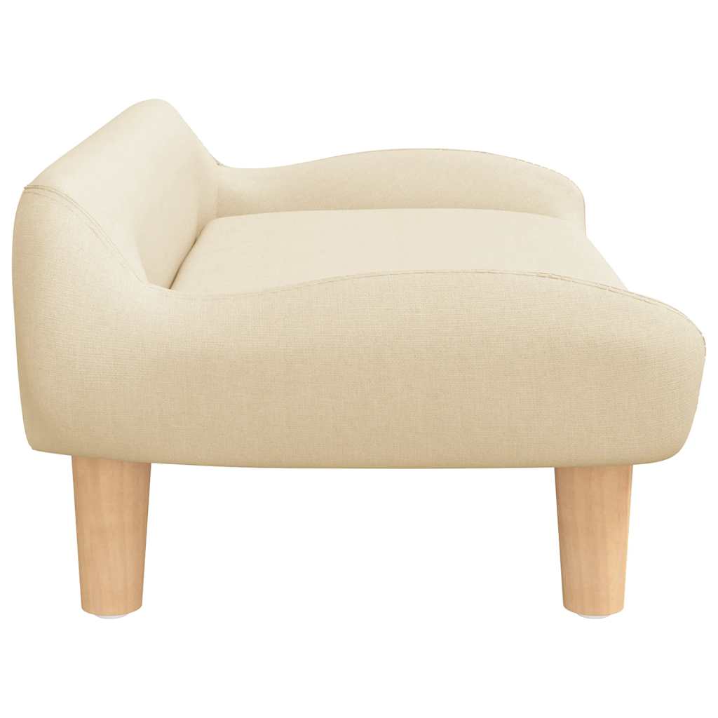 Cama para cães 70x40x24 cm tecido cor creme