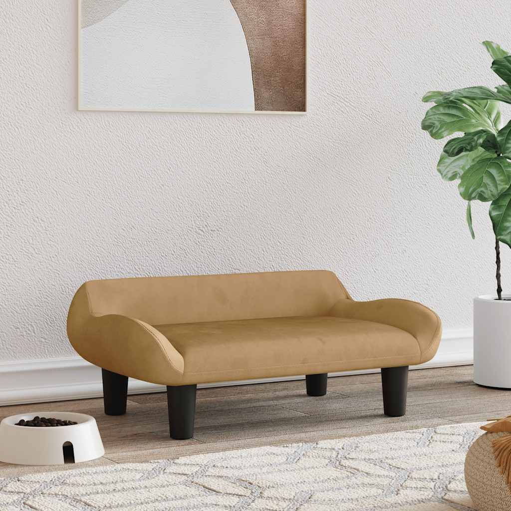 Cama para cães 70x40x24 cm veludo cinzento-escuro