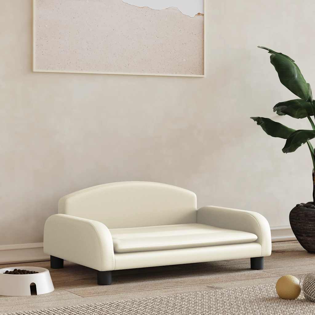 Cama para cães 70x45x30 cm couro artificial cinzento