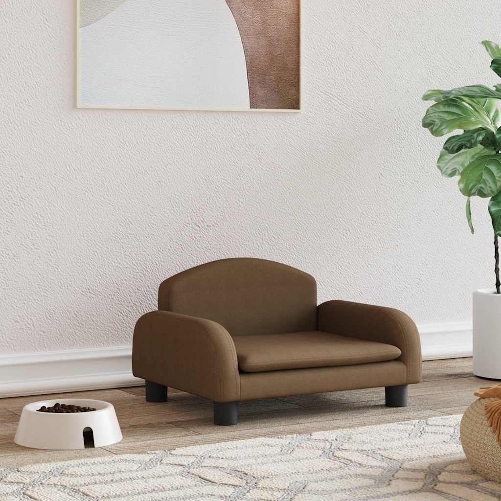 Cama para cães 70x45x30 cm tecido cinzento-acastanhado