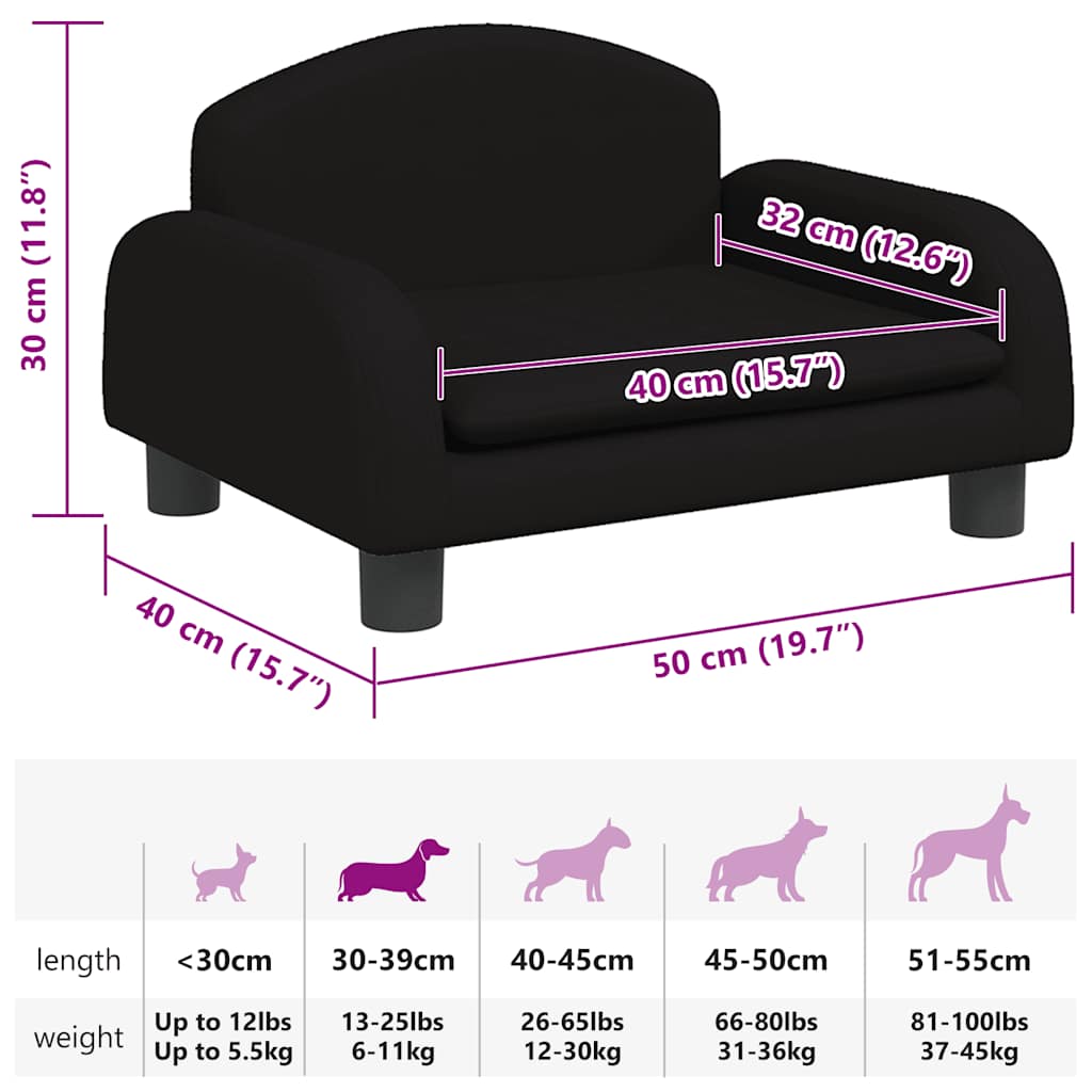 Cama para cães 50x40x30 cm tecido cinzento-acastanhado