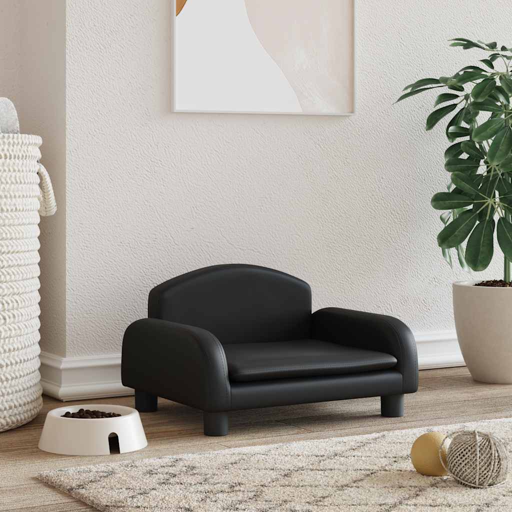 Cama para cães 50x40x30 cm couro artificial cinzento