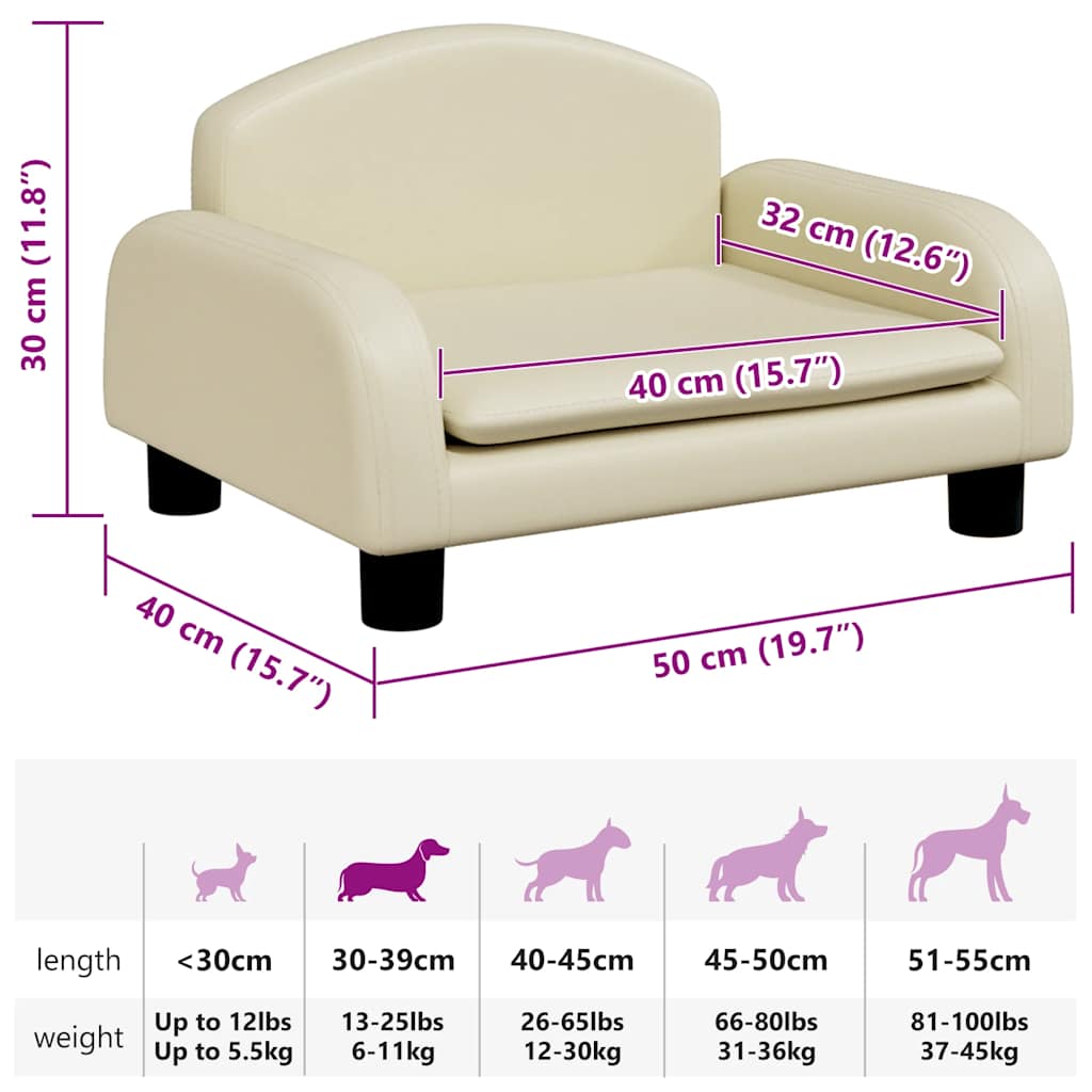 Cama para cães 70x45x30 cm couro artificial cinzento