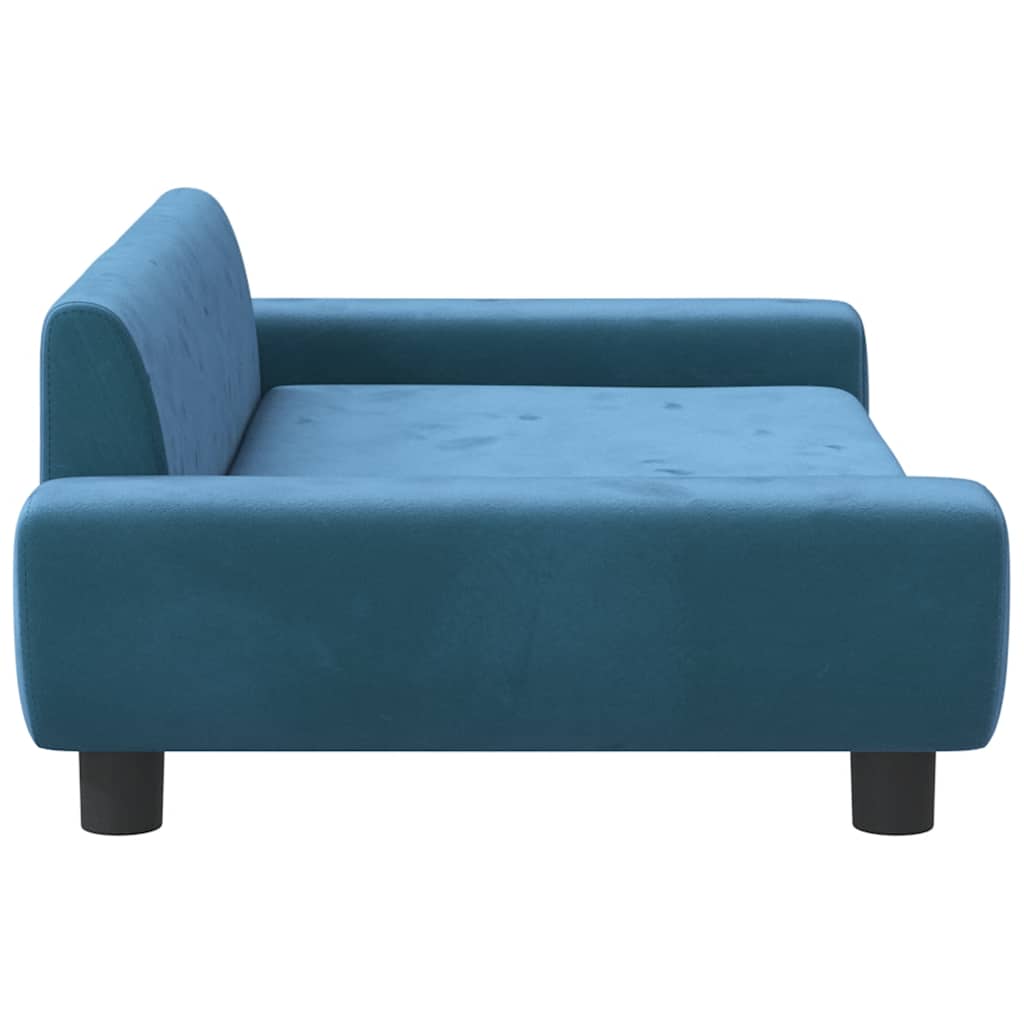 Cama para cães 100x50x21 cm veludo azul