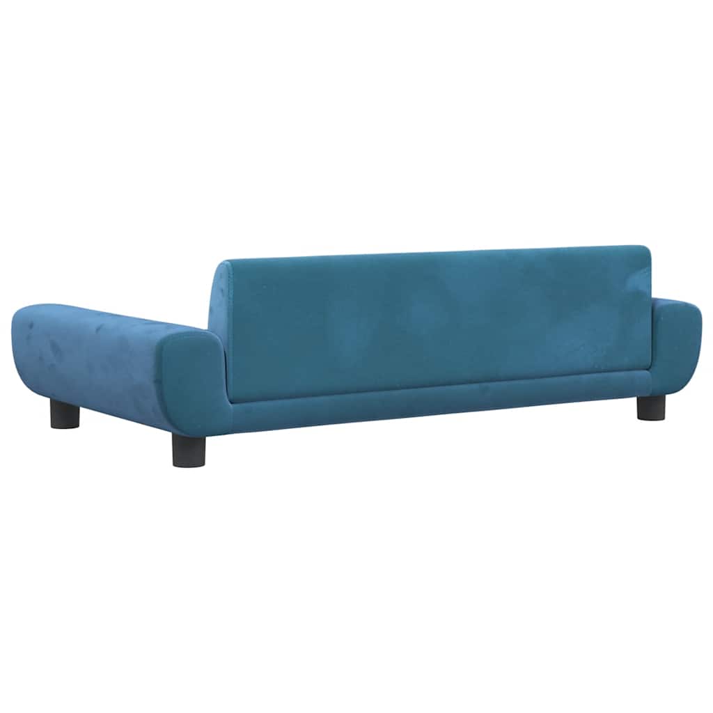 Cama para cães 100x50x21 cm veludo azul