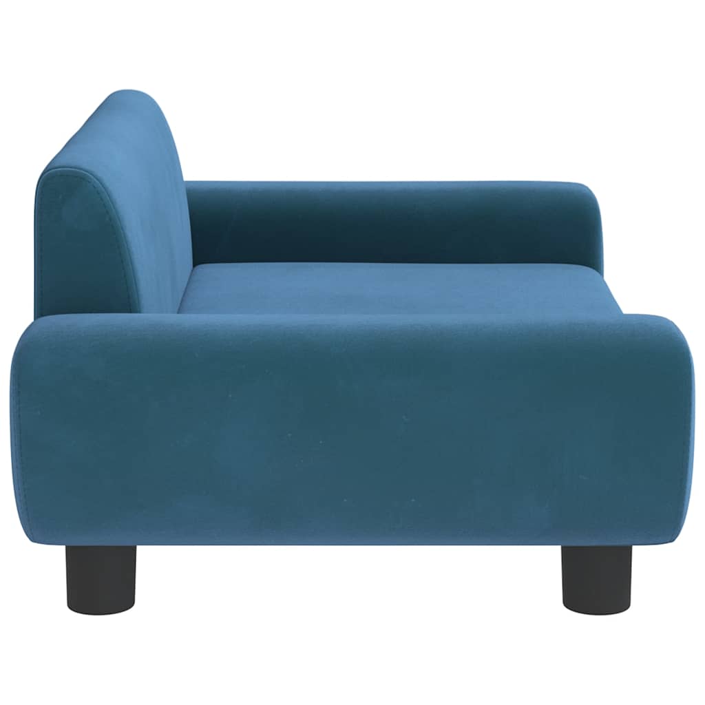 Cama para cães 100x50x21 cm veludo azul