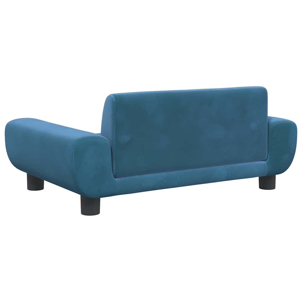 Cama para cães 100x50x21 cm veludo azul