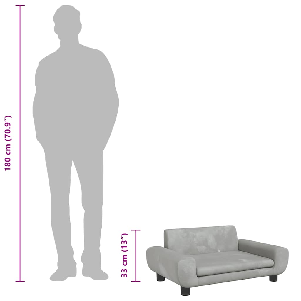 Cama para cães 100x50x21 cm veludo azul