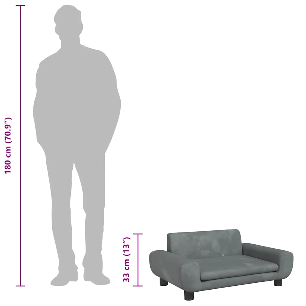 Cama para cães 100x50x21 cm veludo azul