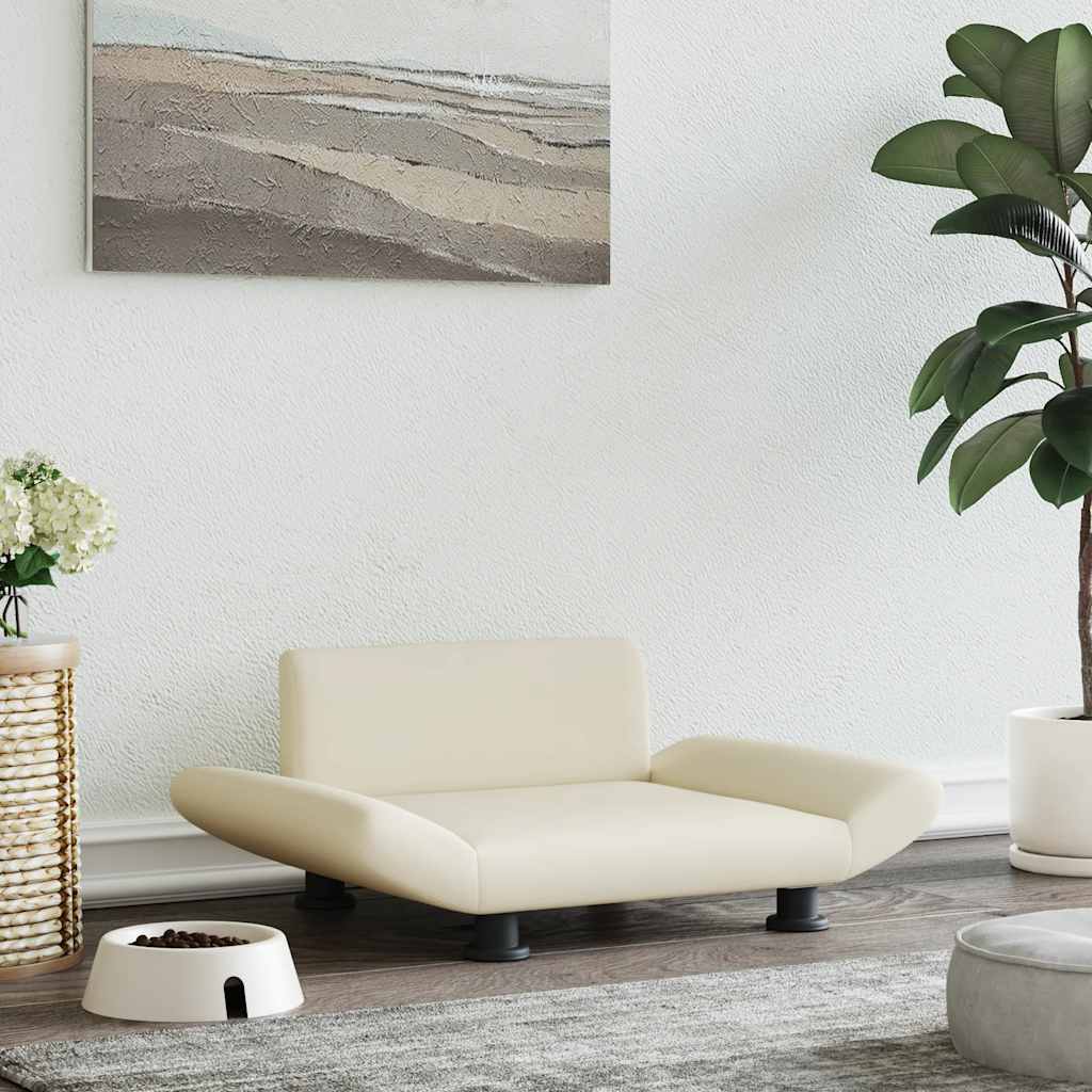 Cama para cães 70x45x28 cm couro artificial cinzento