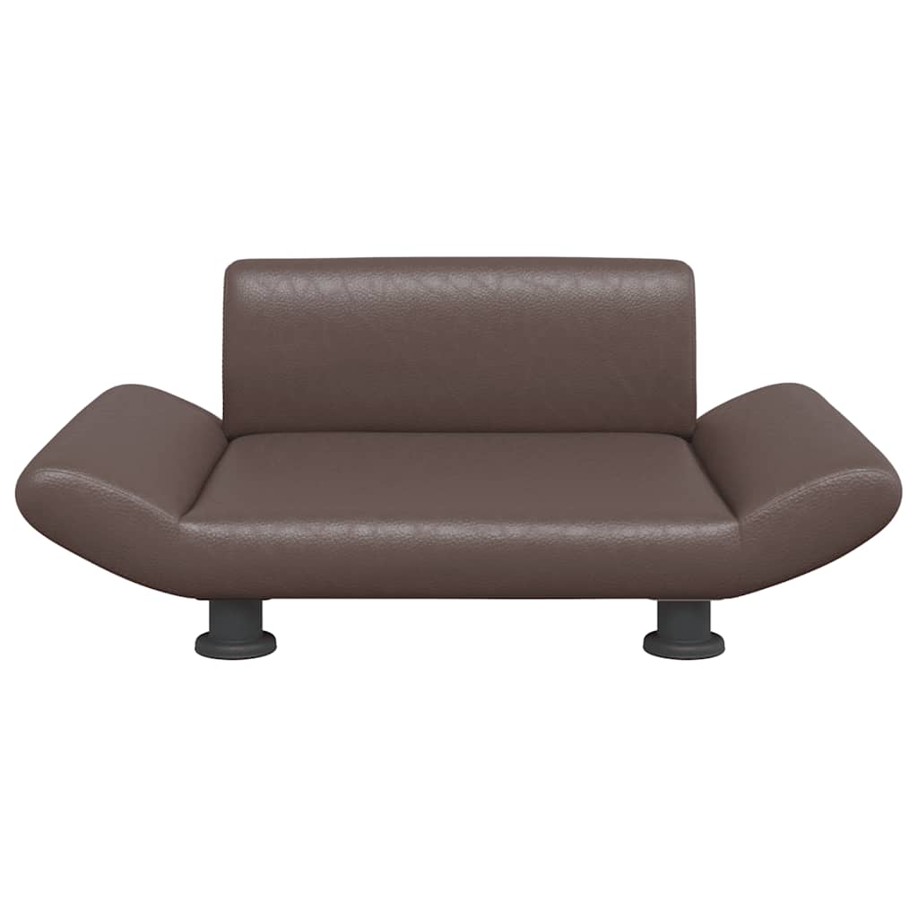 Cama para cães 70x45x28 cm couro artificial cinzento