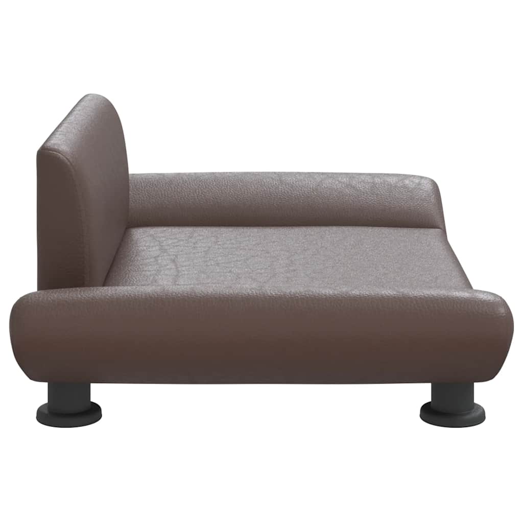 Cama para cães 70x45x28 cm couro artificial cinzento