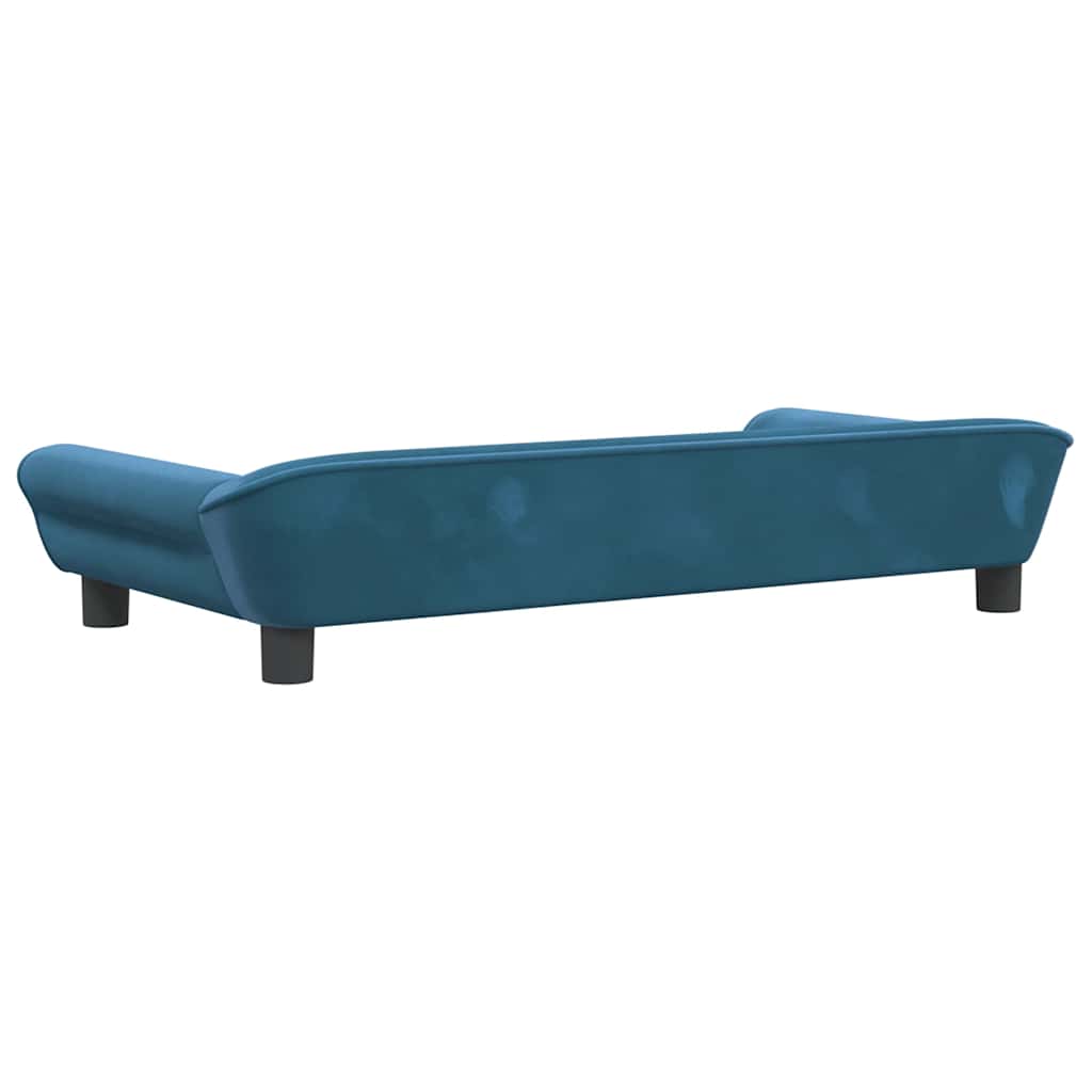 Cama para cães 100x50x21 cm veludo azul