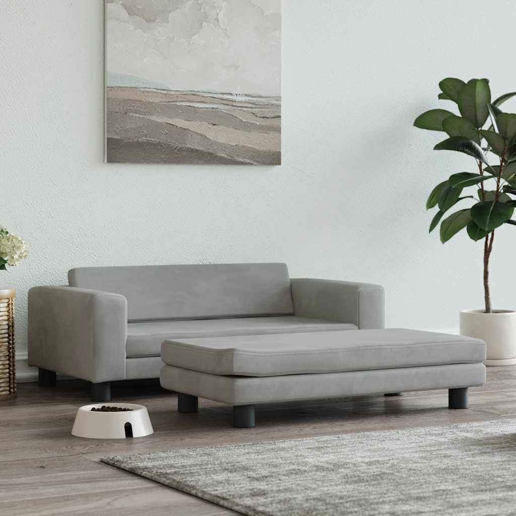 Cama para cães com extensão 100x50x30 cm veludo castanho