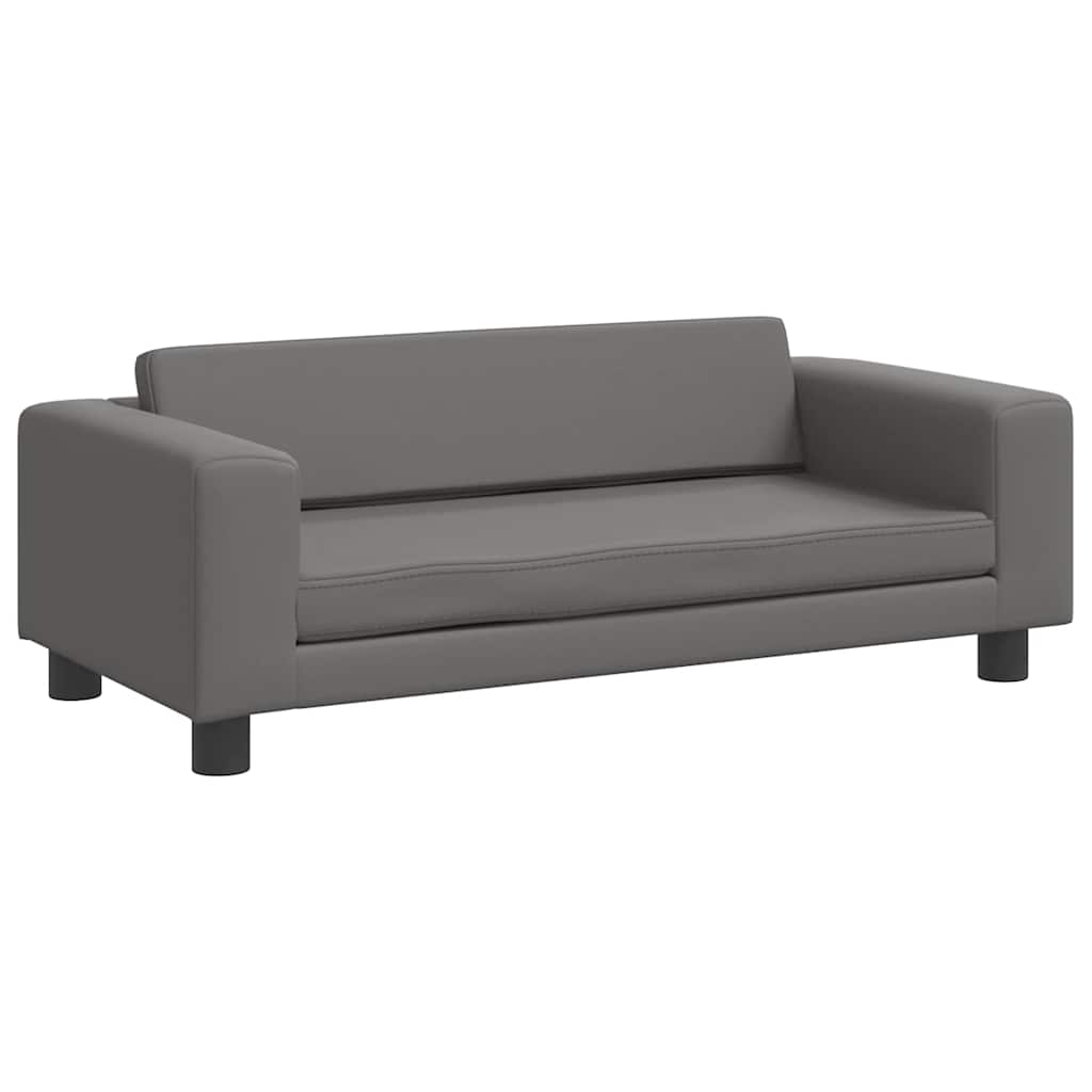Cama para cães com extensão 100x50x30 cm couro artificial cinza