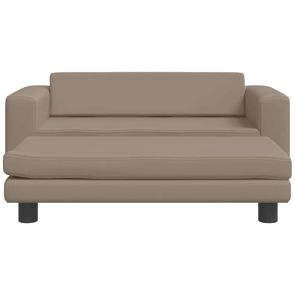 Cama para cães com extensão 100x50x30 cm couro artificial cinza