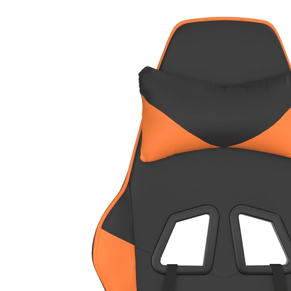 Cadeira gaming c/ apoio para pés couro artificial preto e azul