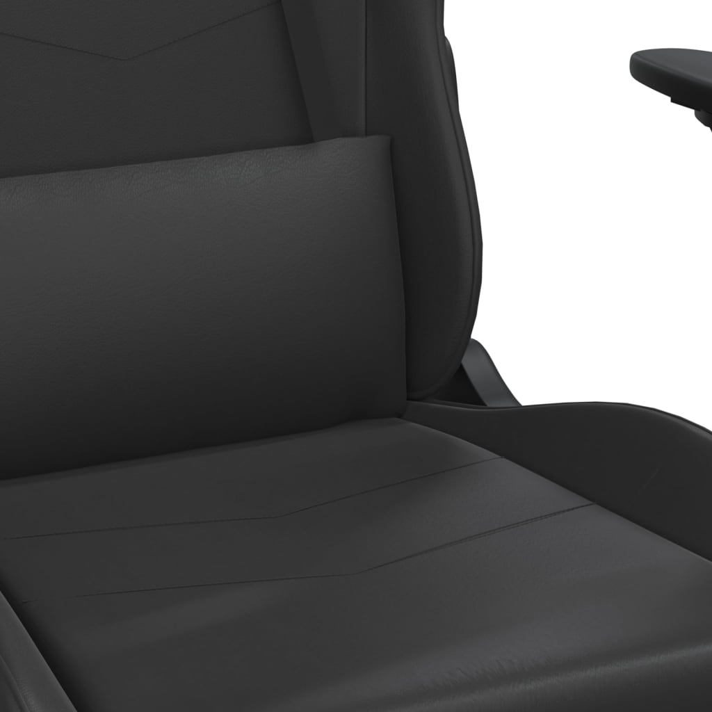 Cadeira gaming c/ apoio para pés couro artificial preto e azul