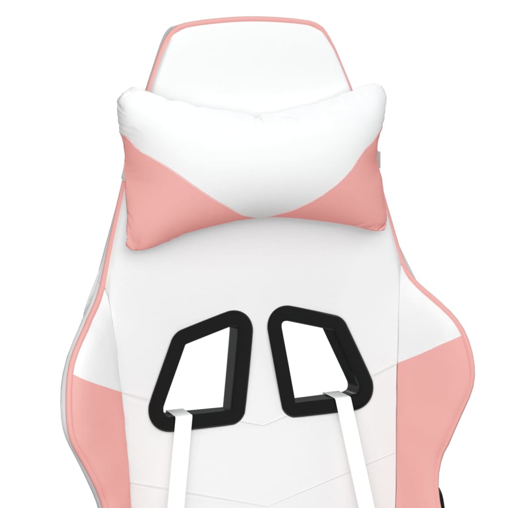 Cadeira gaming c/ apoio para pés couro artificial preto e azul
