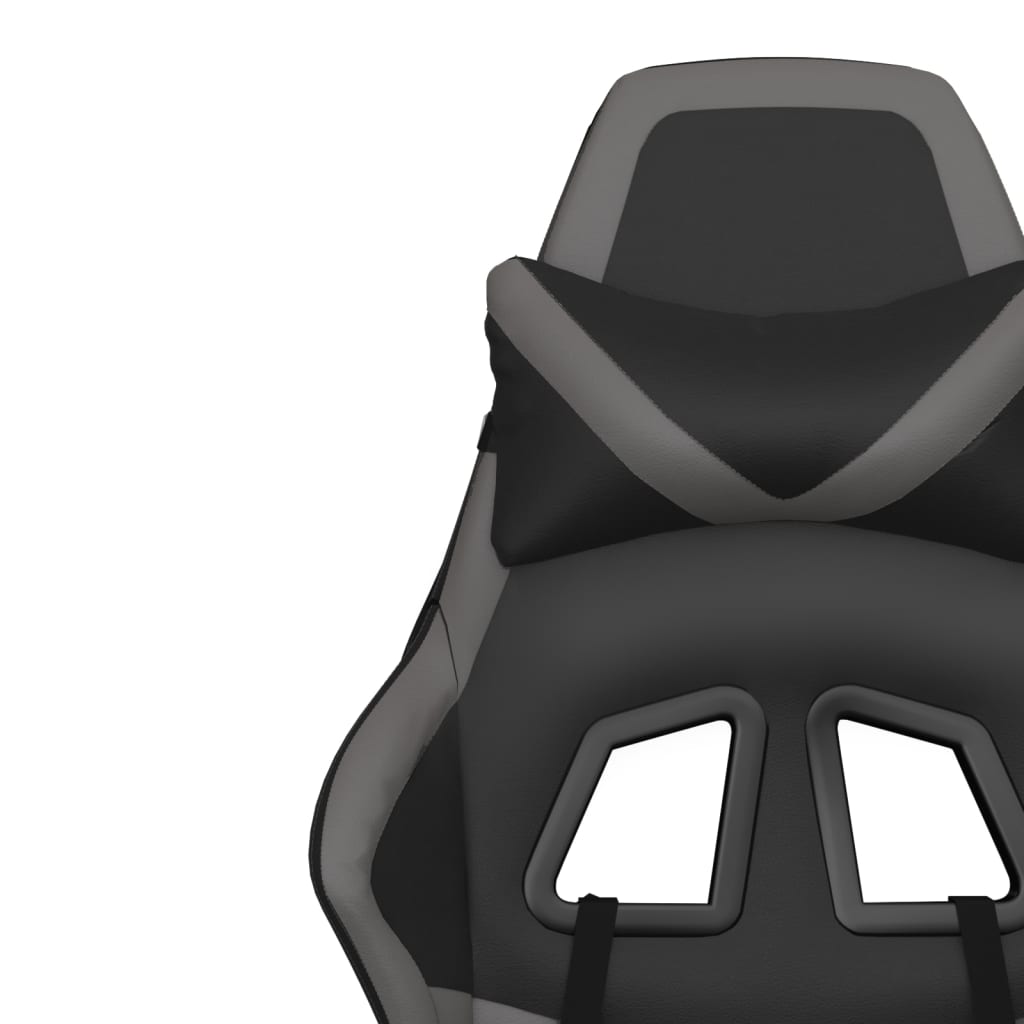 Cadeira gaming c/ apoio para pés couro artificial preto e azul
