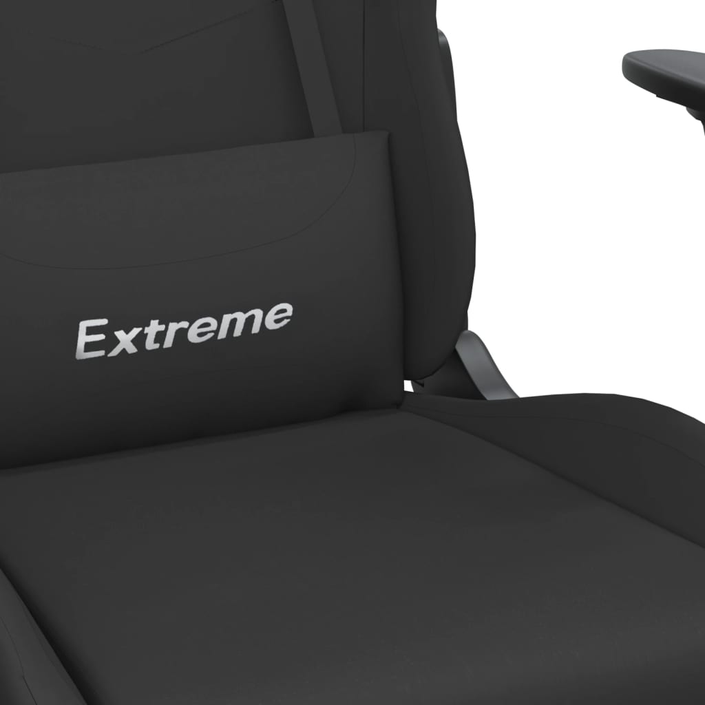 Cadeira de gaming com apoio para os pés tecido preto e amarelo