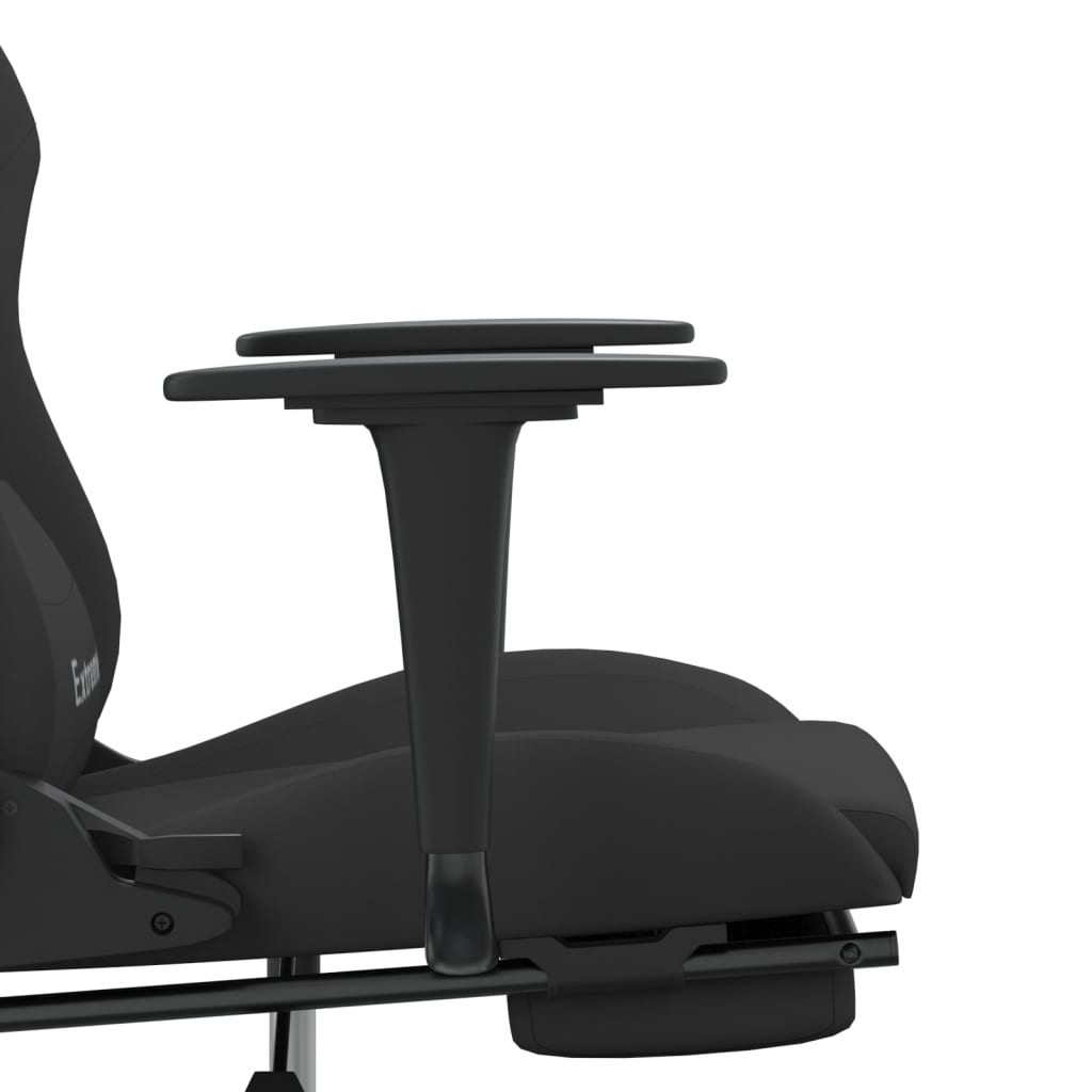 Cadeira de gaming com apoio para os pés tecido preto e amarelo