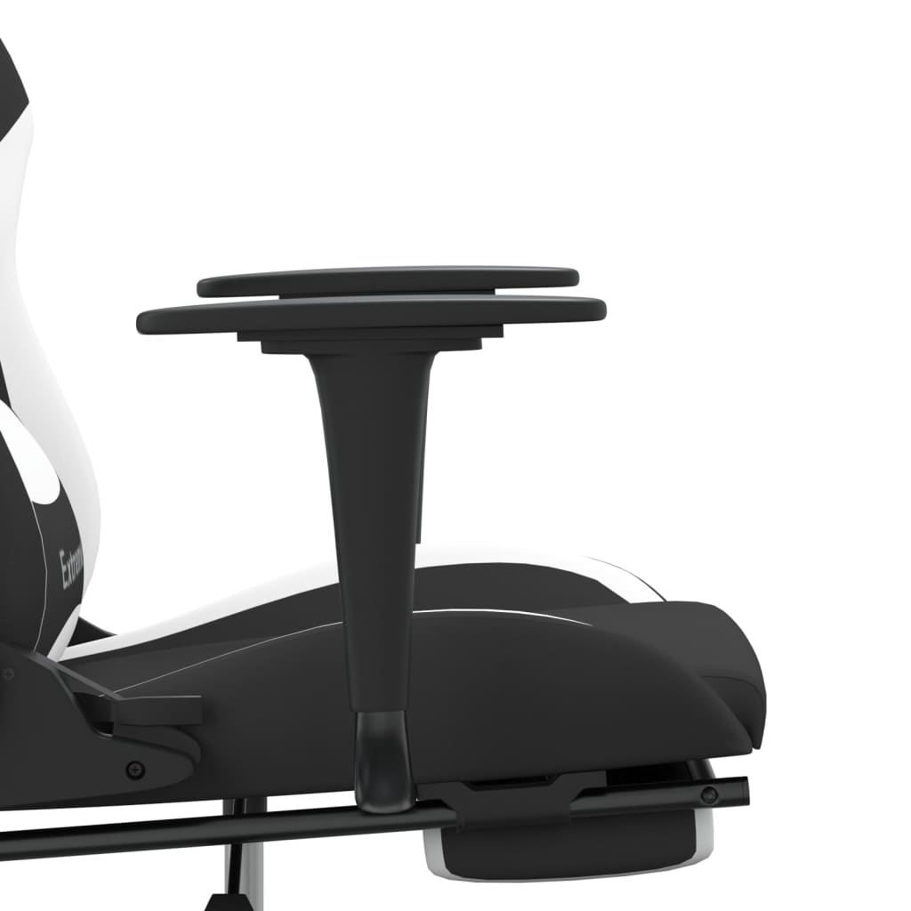 Cadeira de gaming com apoio para os pés tecido preto e amarelo
