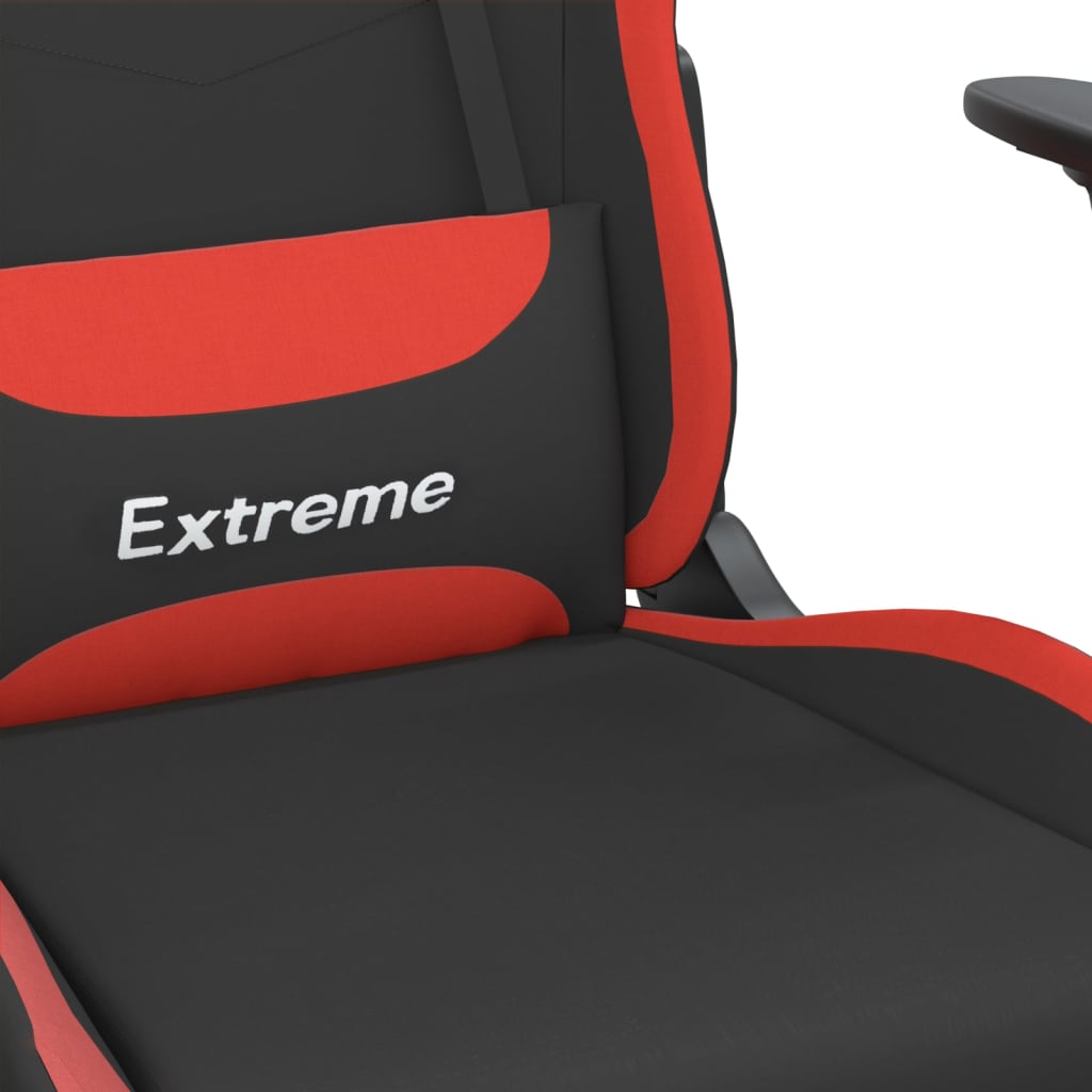 Cadeira de gaming com apoio para os pés tecido preto e amarelo