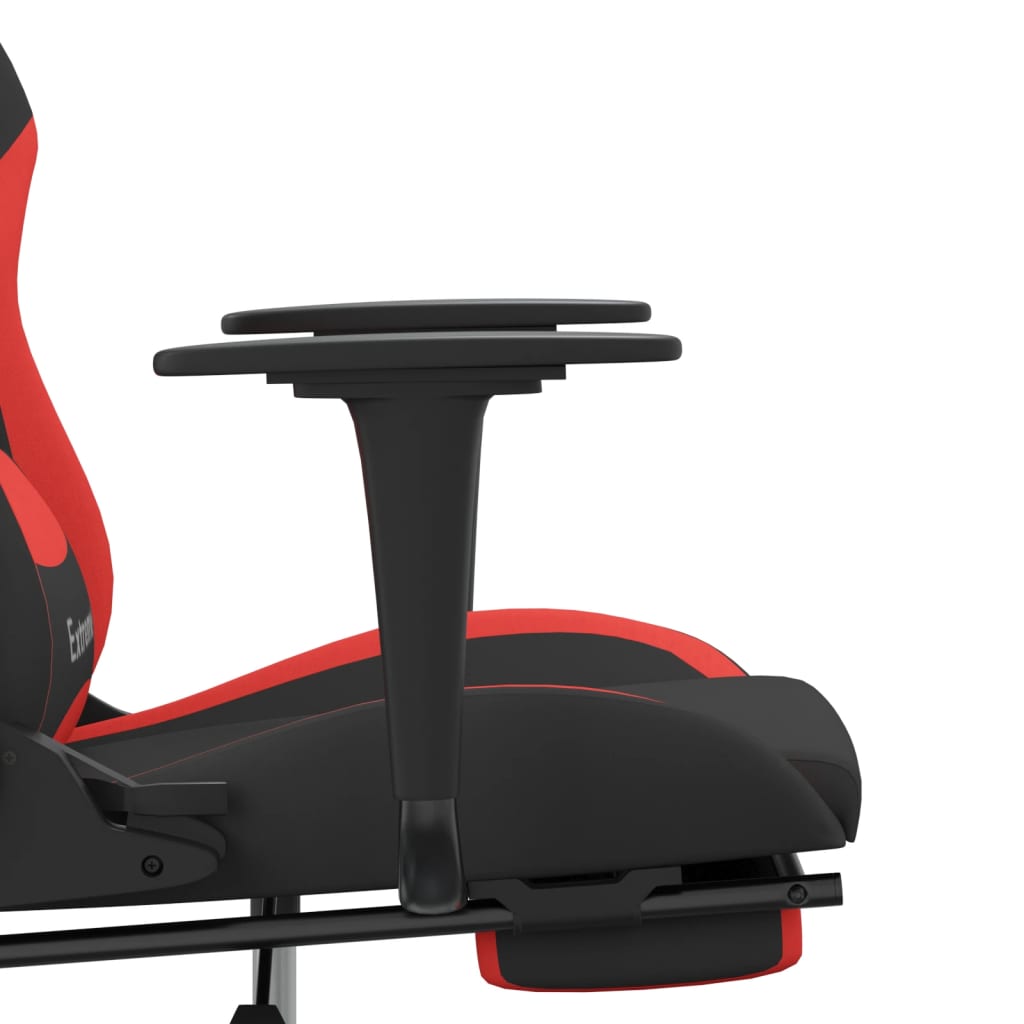 Cadeira de gaming com apoio para os pés tecido preto e amarelo