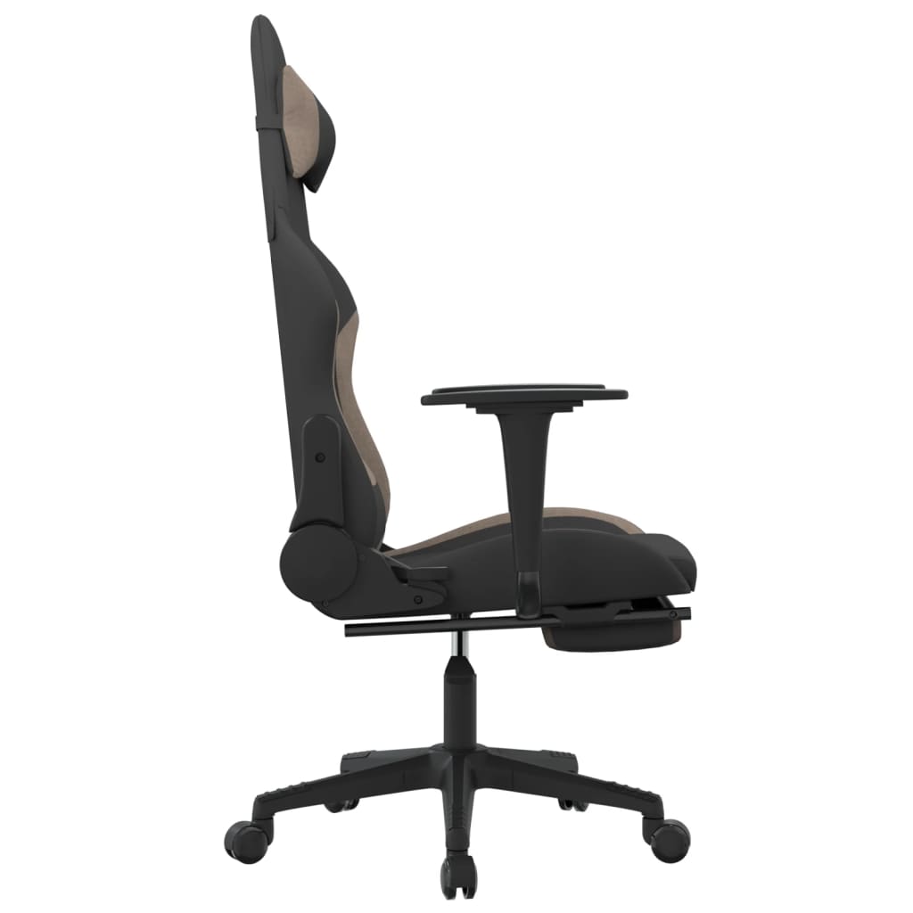 Cadeira de gaming com apoio para os pés tecido preto e amarelo