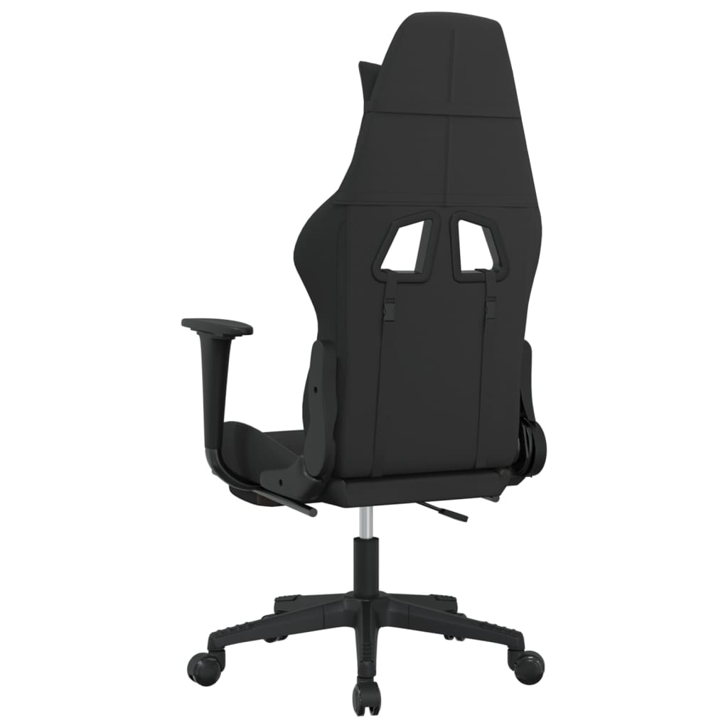 Cadeira de gaming com apoio para os pés tecido preto e amarelo