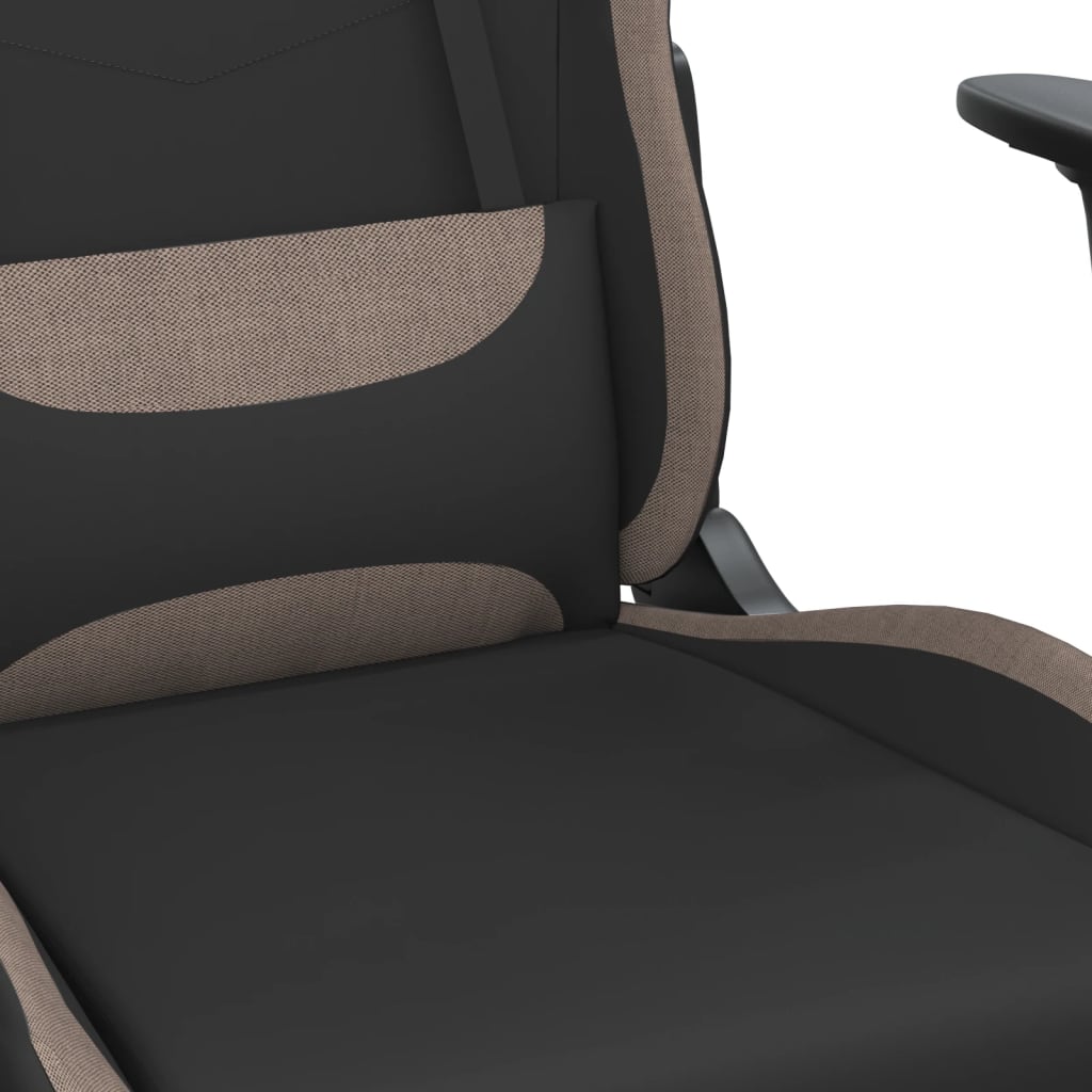 Cadeira de gaming com apoio para os pés tecido preto e amarelo