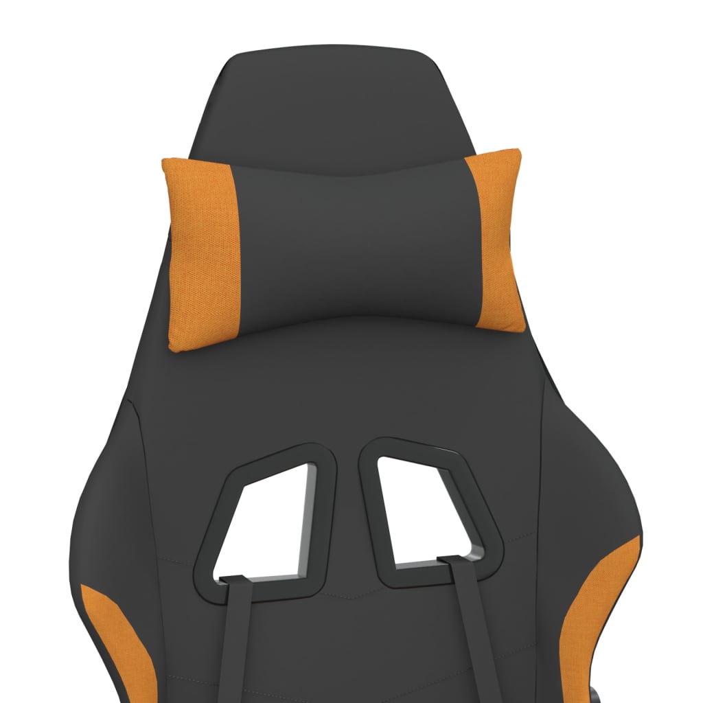 Cadeira de gaming com apoio para os pés tecido preto e amarelo