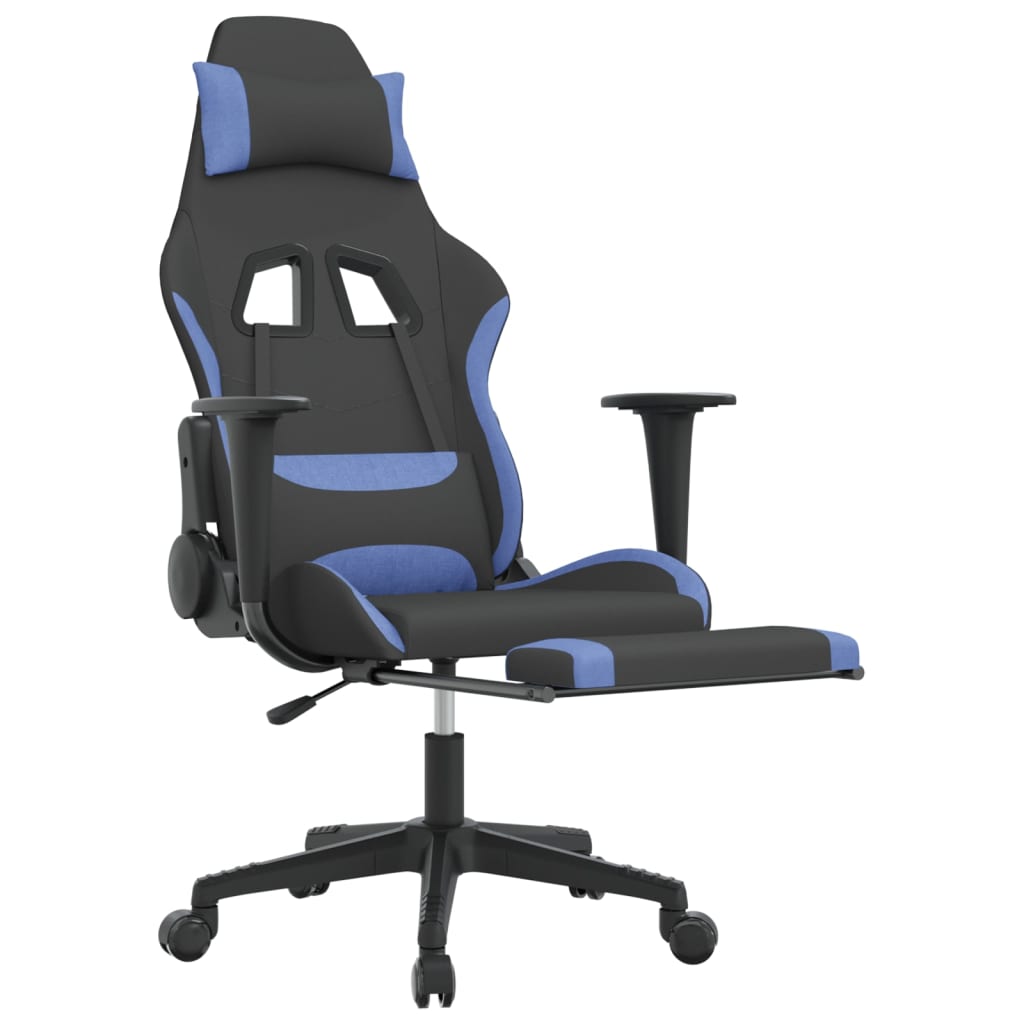 Cadeira de gaming com apoio para os pés tecido preto e amarelo