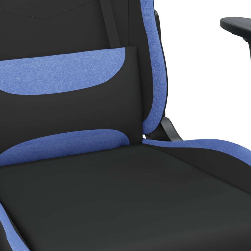 Cadeira de gaming com apoio para os pés tecido preto e amarelo