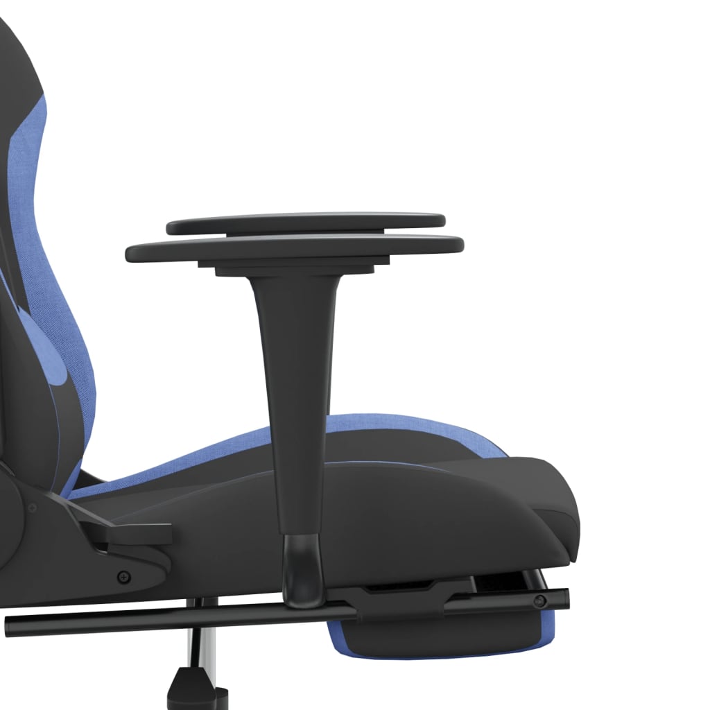Cadeira de gaming com apoio para os pés tecido preto e amarelo