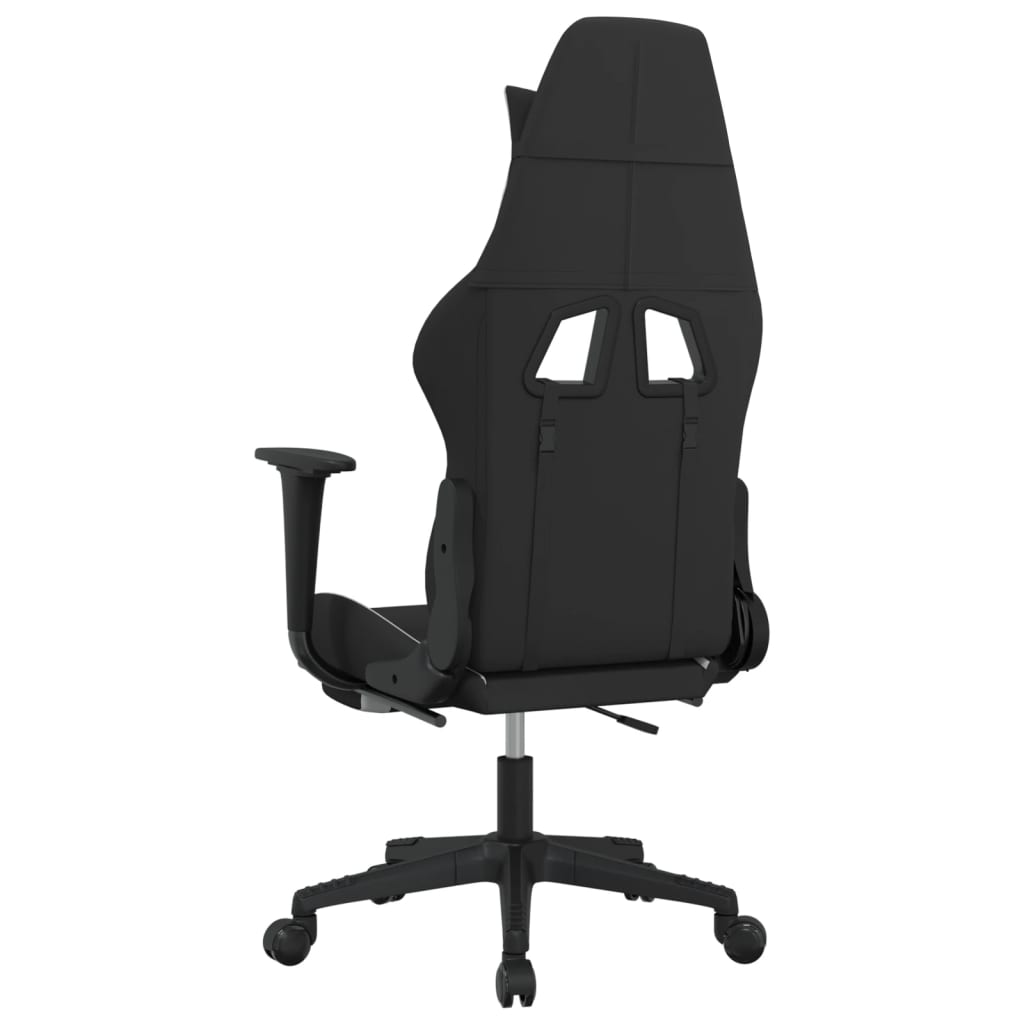 Cadeira de gaming com apoio para os pés tecido preto e amarelo