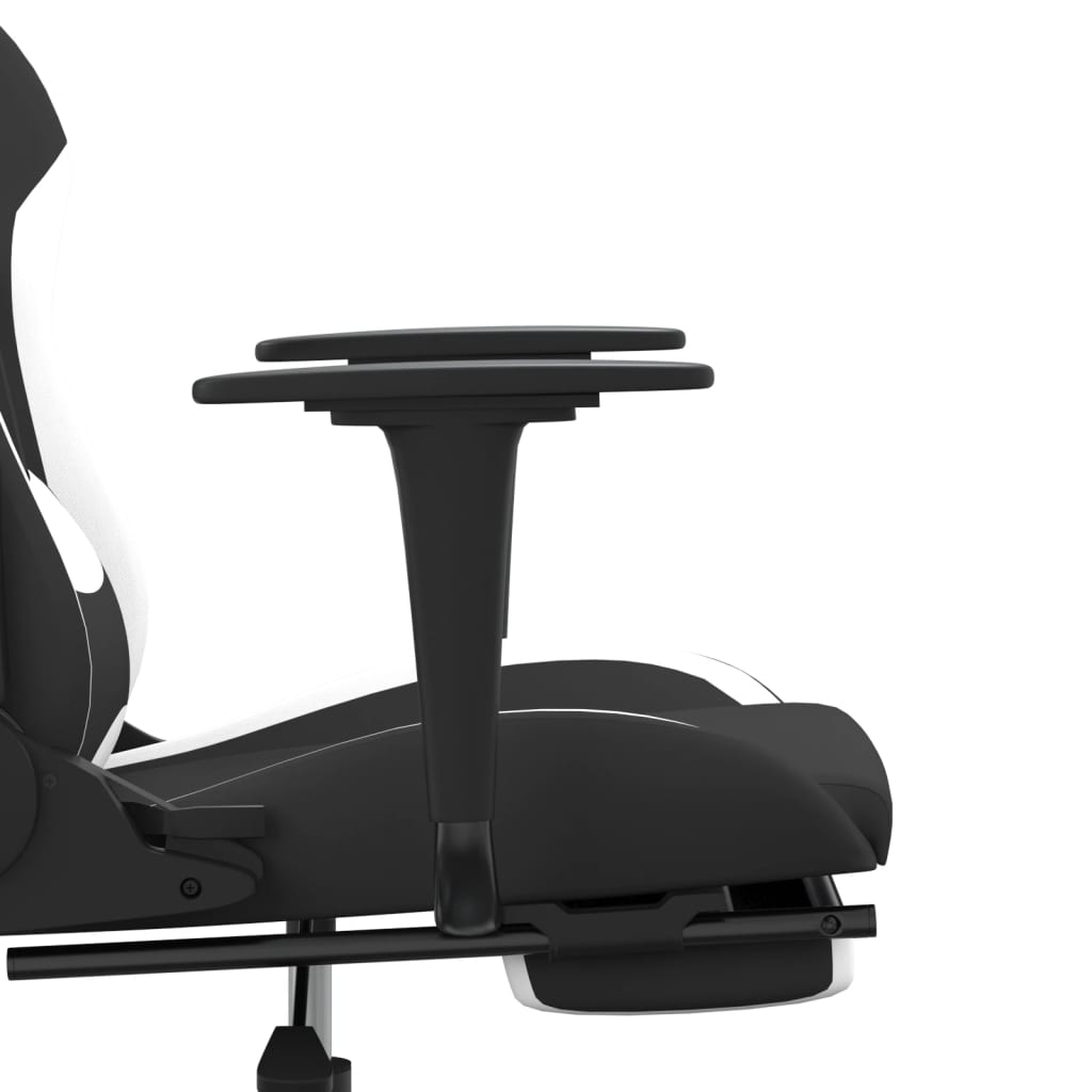 Cadeira de gaming com apoio para os pés tecido preto e amarelo