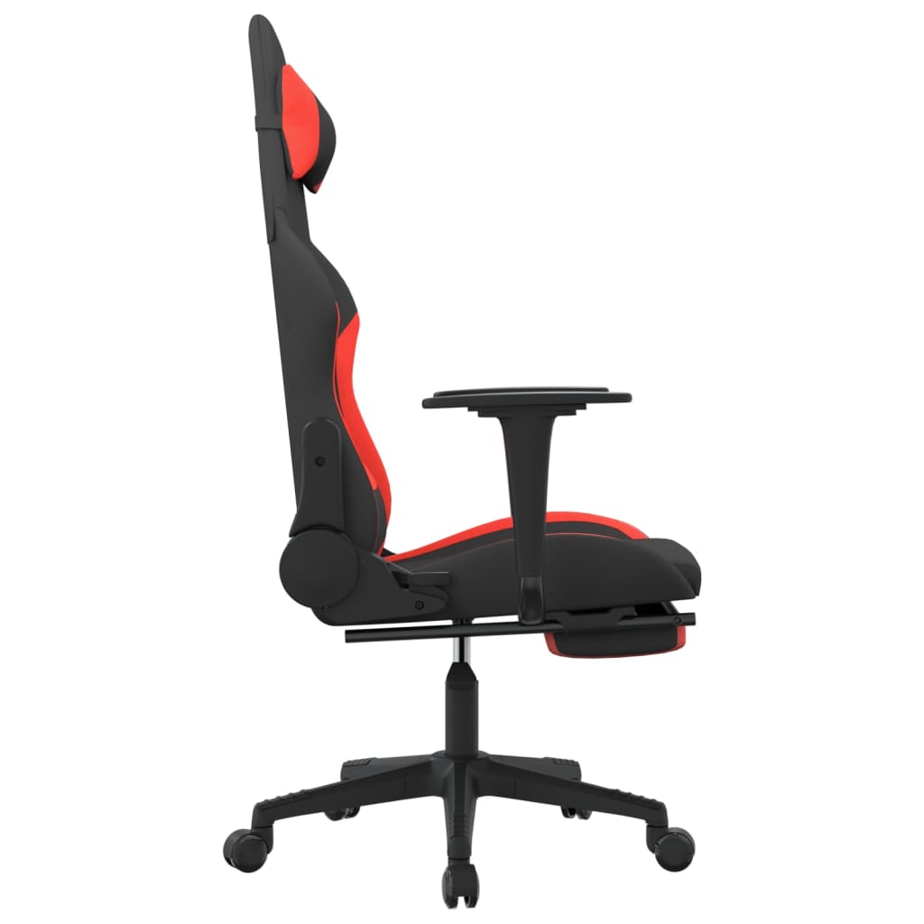 Cadeira de gaming com apoio para os pés tecido preto e amarelo