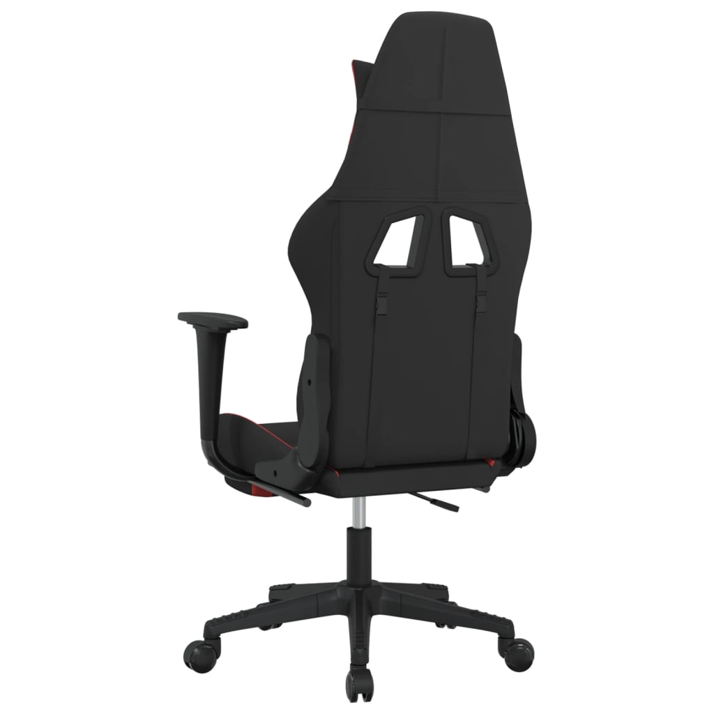 Cadeira de gaming com apoio para os pés tecido preto e amarelo