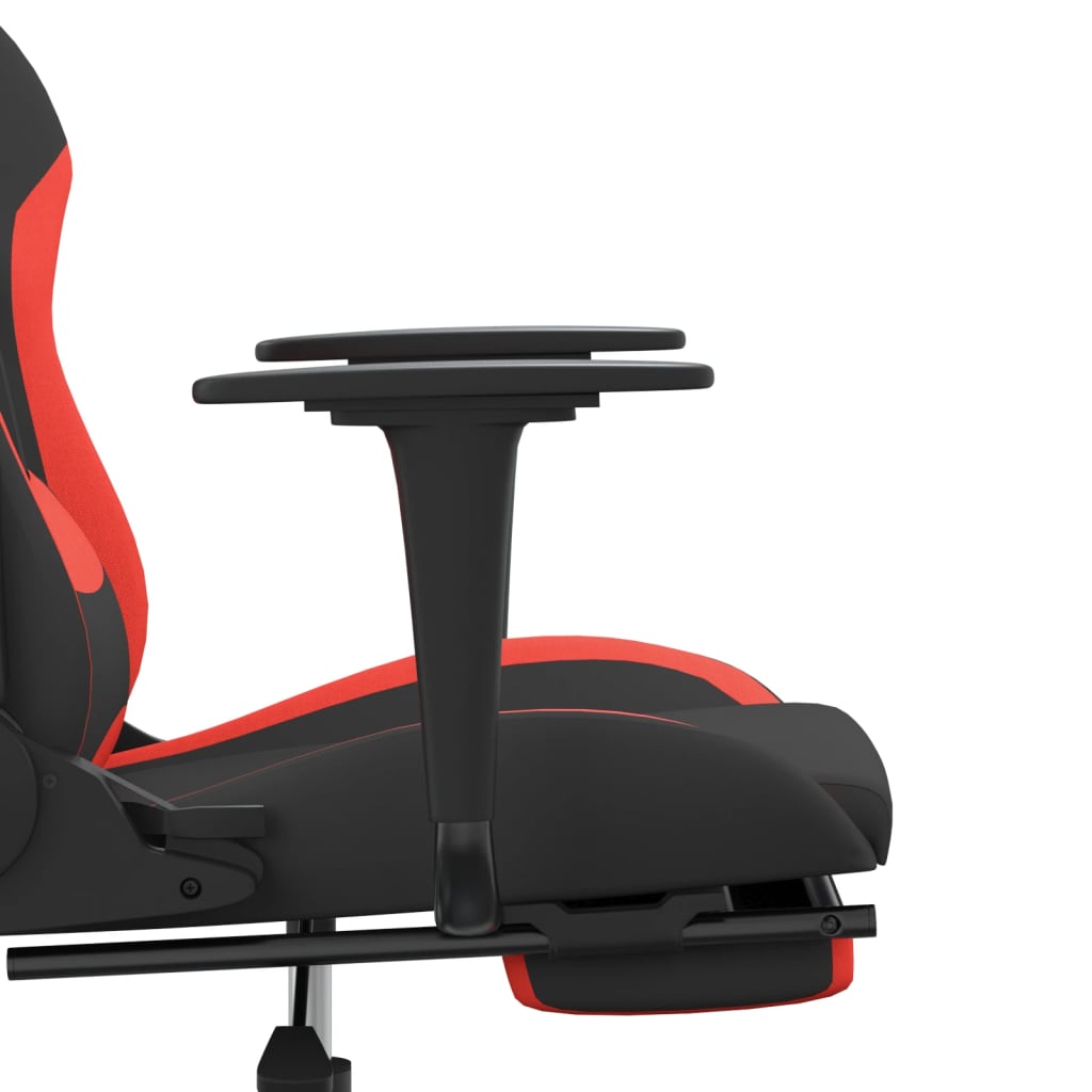 Cadeira de gaming com apoio para os pés tecido preto e amarelo