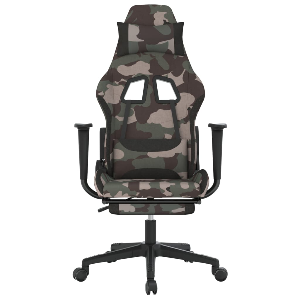 Cadeira de gaming com apoio para os pés tecido preto e amarelo
